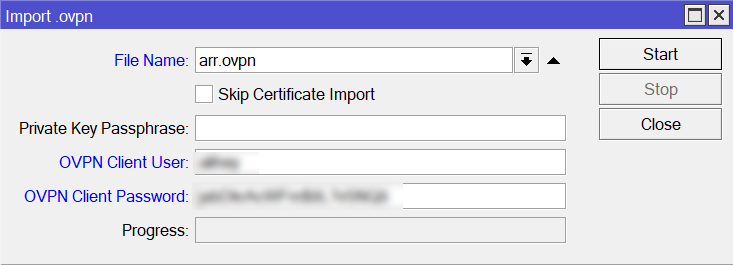 Import OpenVPN client as PPP
interface